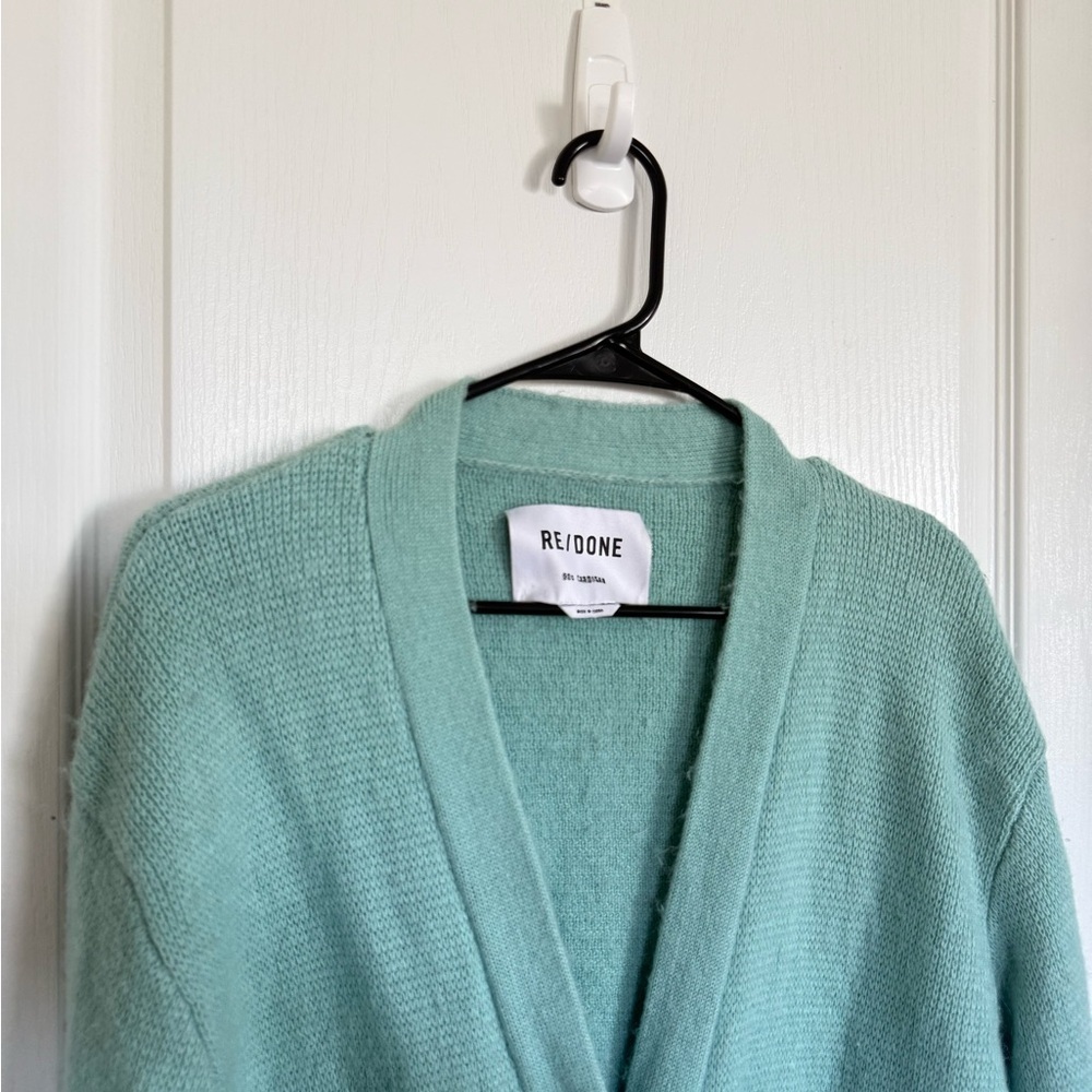 Re/Done Oversized 90’s Cardigan in Spearmint - Picture 4 of 7